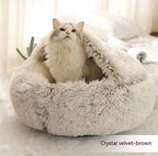 2-in-1 Plush Pet Bed for Dogs & Cats