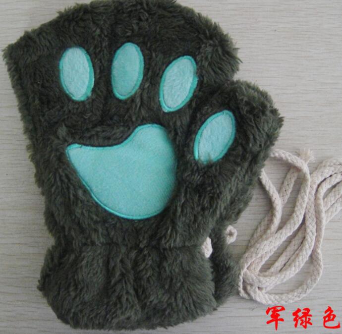 Winter Lovely Half-Cover Paw Cat Claw Gloves