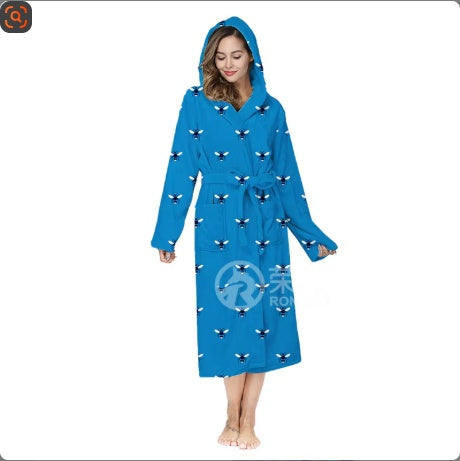 Plush Oversize Winter Flannel Bathrobe for Women
