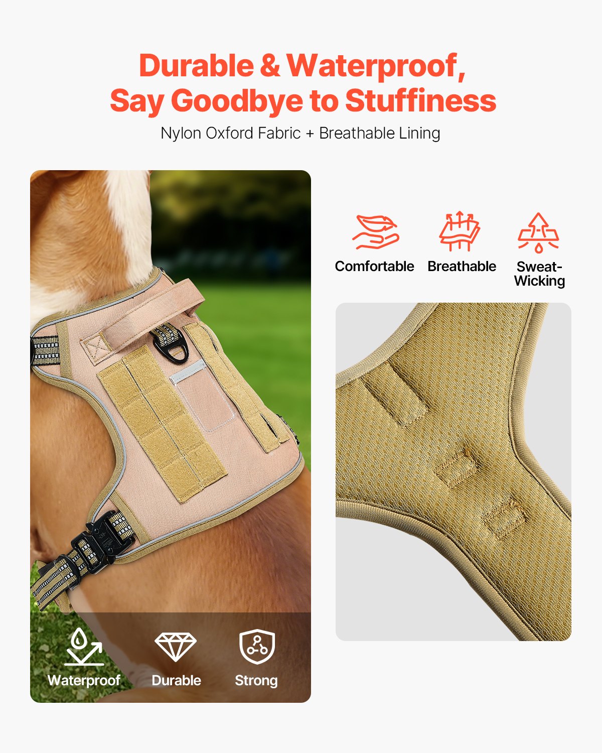 No-Pull Tactical Dog Harness for Large Dogs