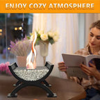 Round Glass Large Tabletop Fireplace – 12.5" H