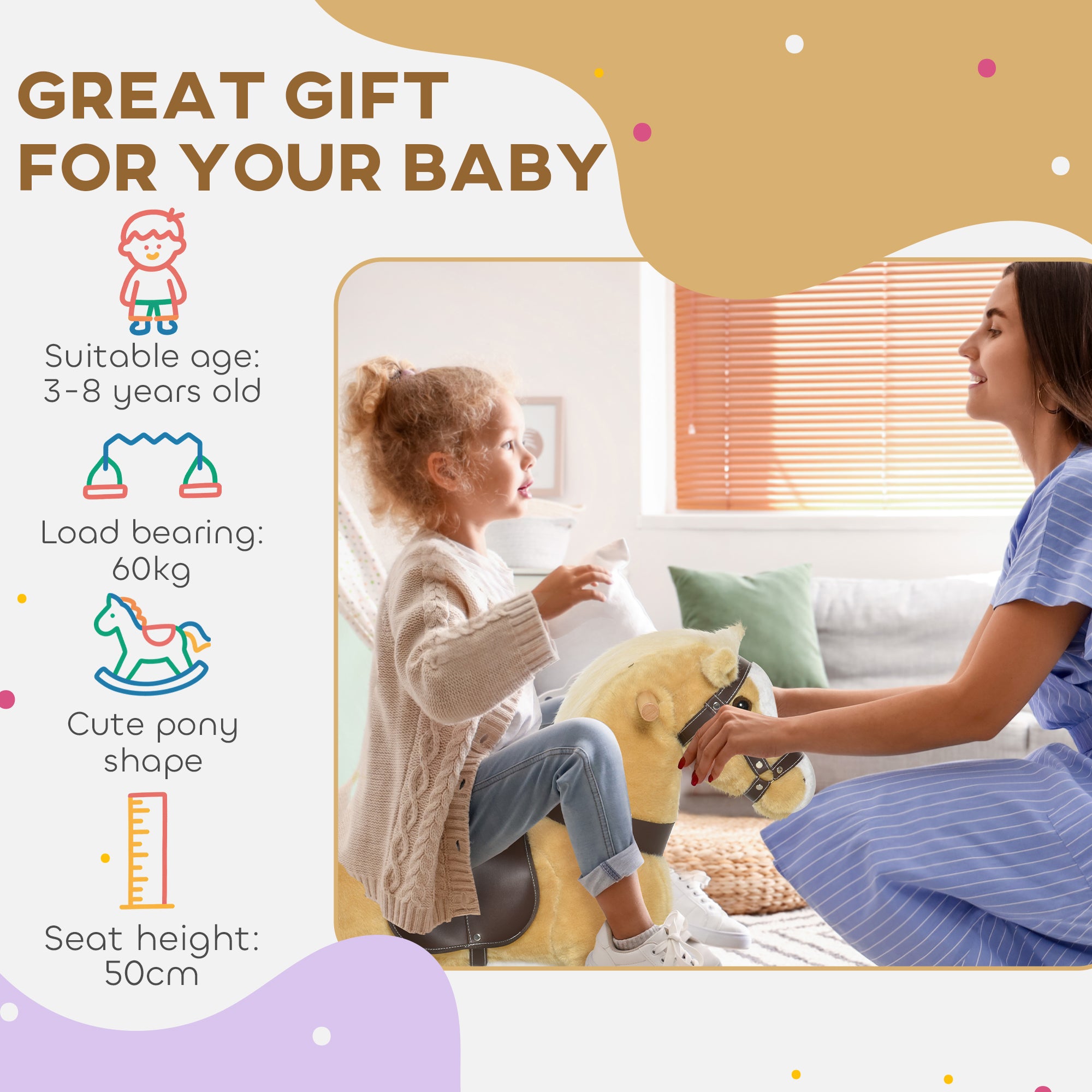 Plush Ride-On Walking Horse – Kids Riding Chair