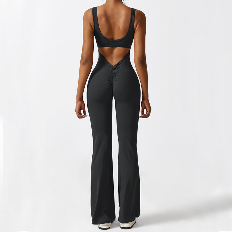 Women Sleeveless Flare Jumpsuit