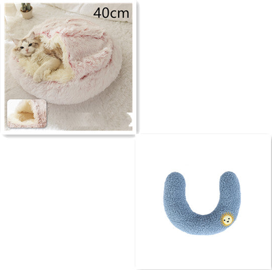 2-in-1 Plush Pet Bed for Dogs & Cats