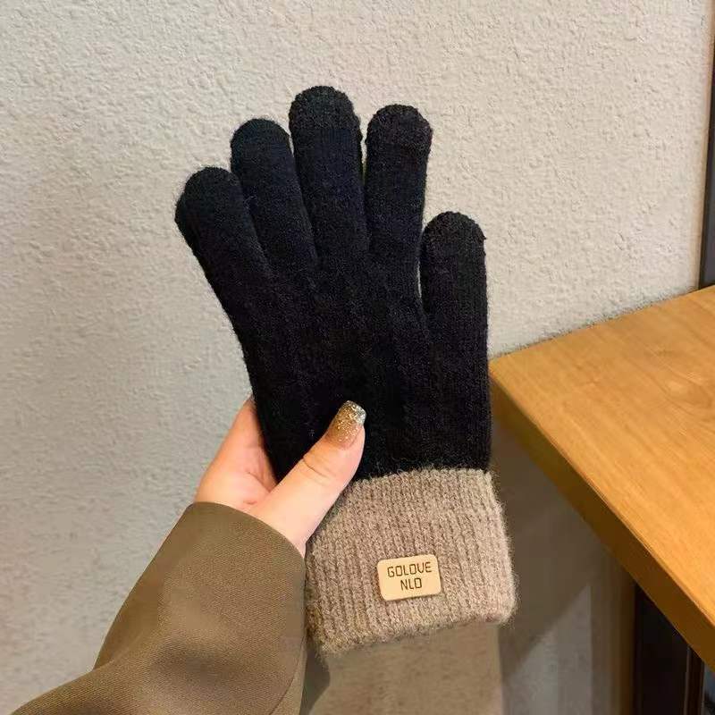 Winter Mittens with Striped Embroidery