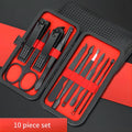 10-Piece Black Nail Clipper Set With Travel Case