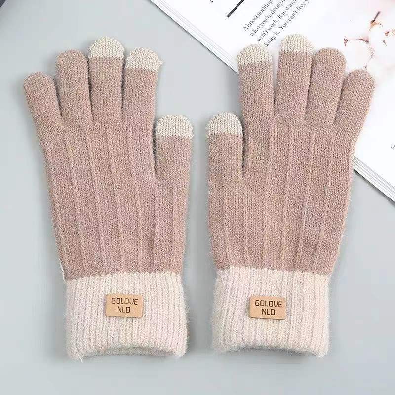 Winter Mittens with Striped Embroidery