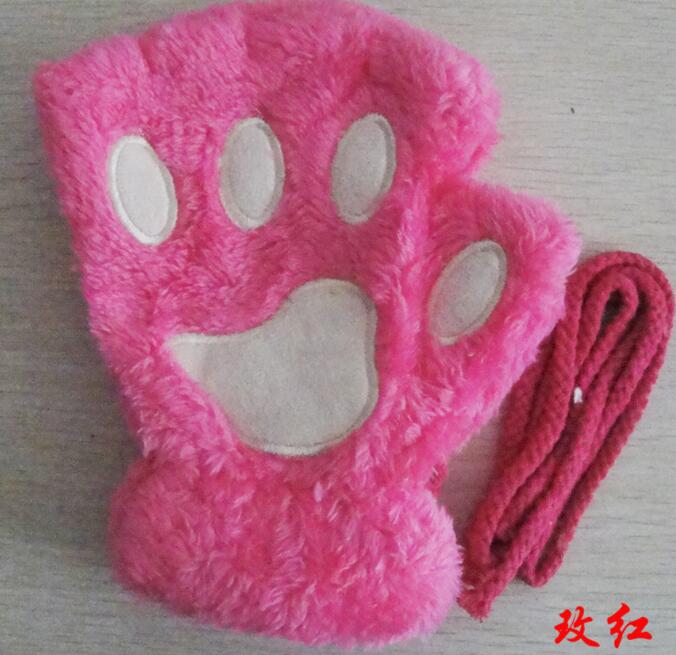 Winter Lovely Half-Cover Paw Cat Claw Gloves