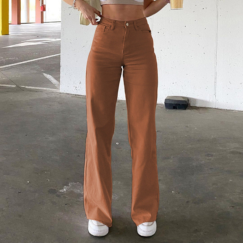 Spice Girl Style High-Waist Slim Jeans Bottoms