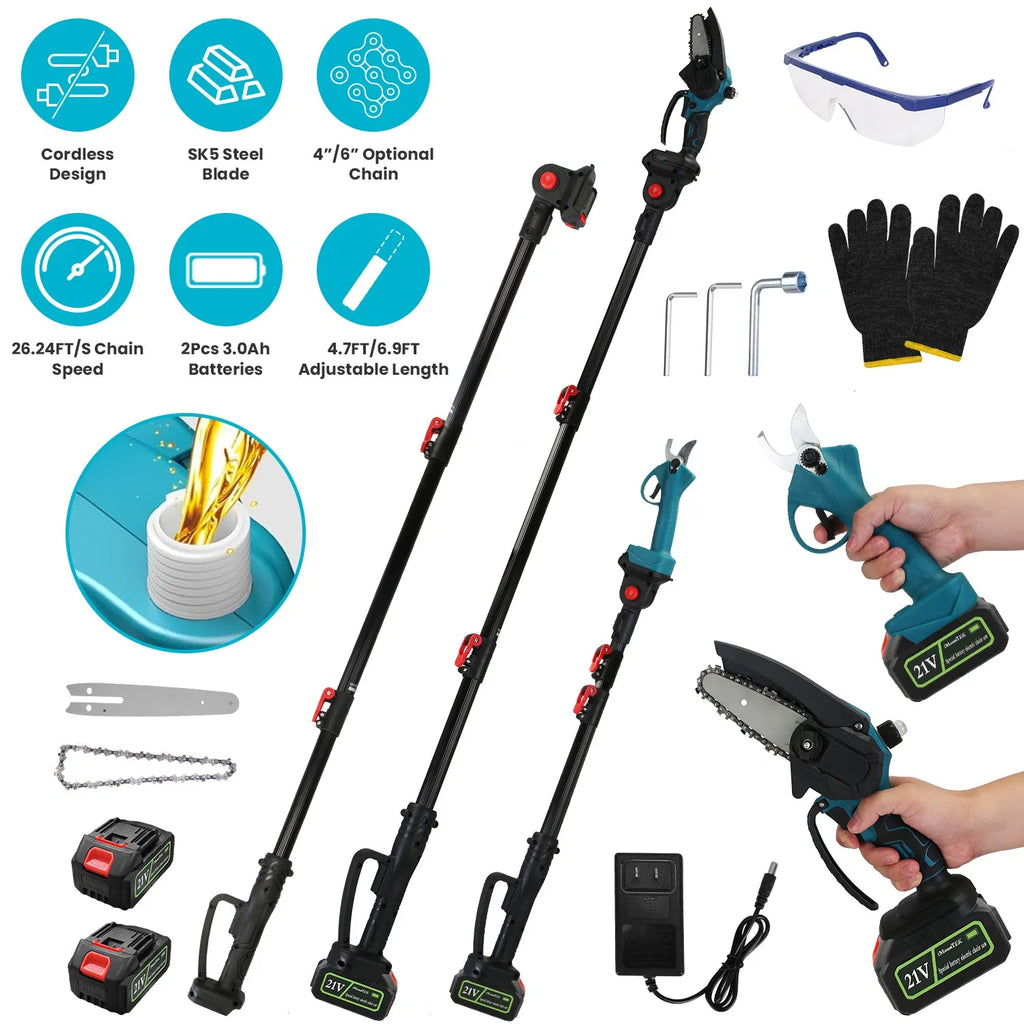 4-in-1 Cordless Electric Pruning Shear & Chainsaw