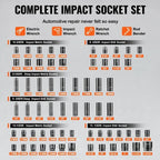 130PCS Impact Socket Set 6-Point Drive Bit Kit