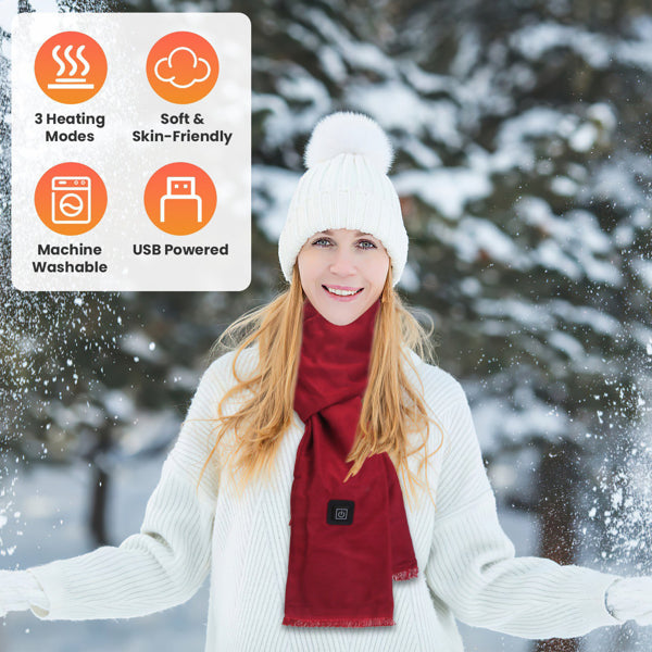 USB Heated Neck Wrap Warm Scarf 3 Heat Levels