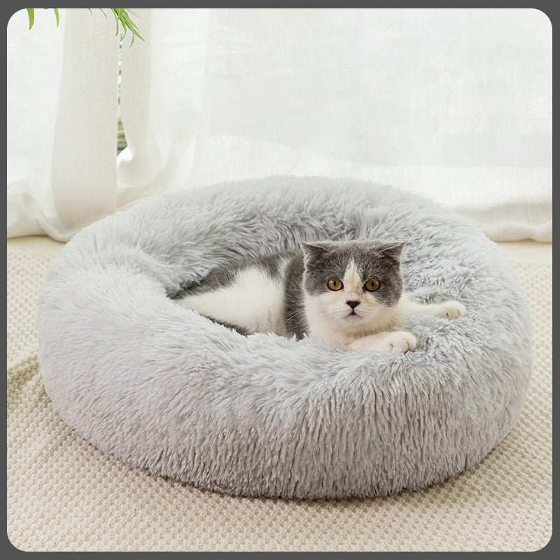 Plush Warm Dog & Cat Bed – Cozy Winter Pet Nest
