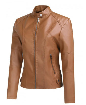 Women’s Zip-Up Leather Jacket
