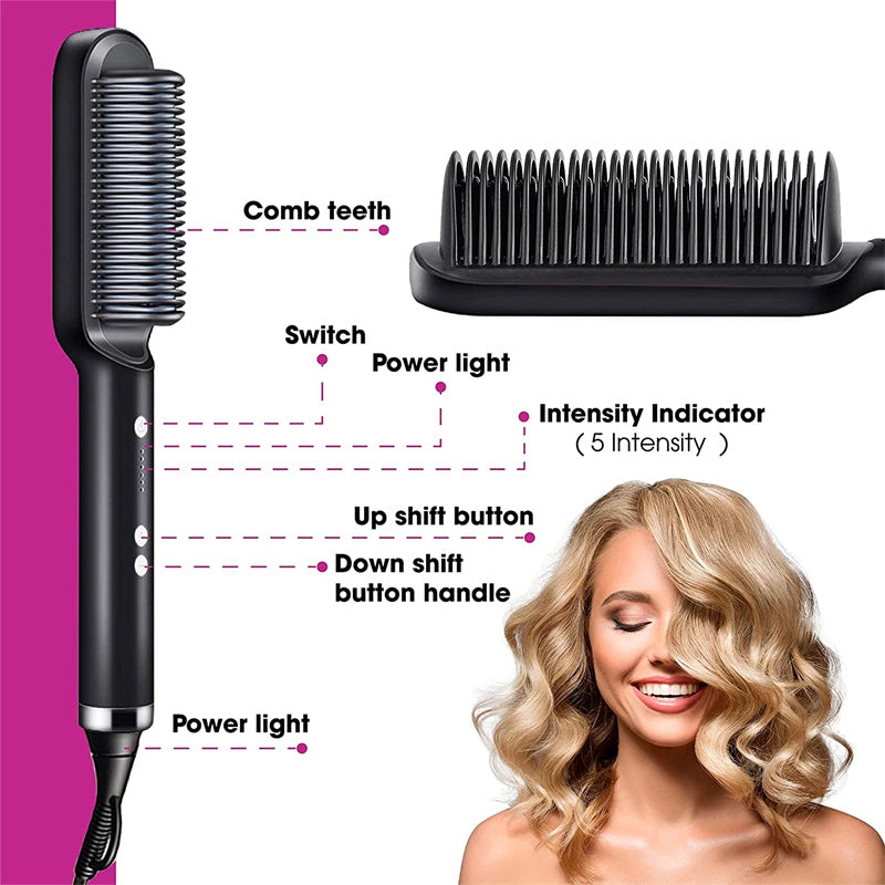 New 2-In-1 Hair Straightener Hot Comb