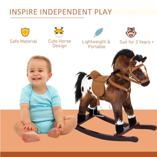 Kids Rocking Horse Toy – Plush Ride-On