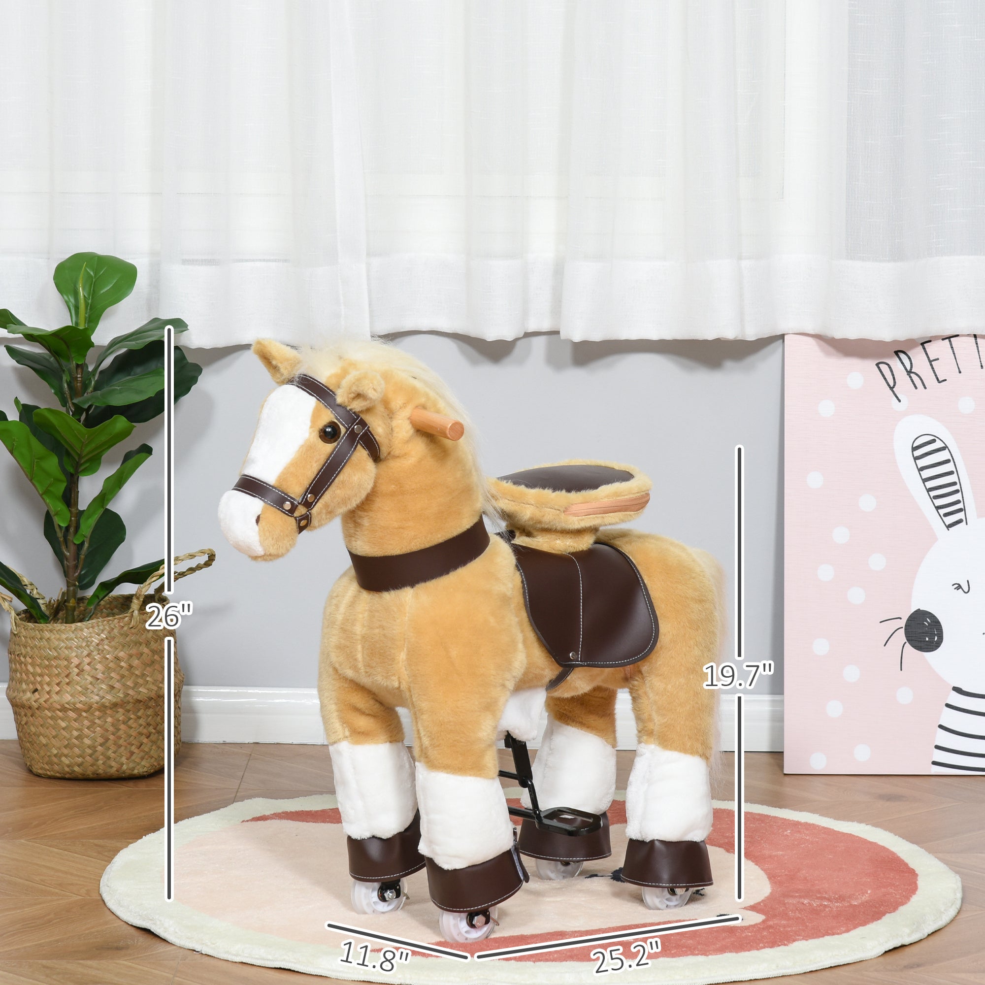 Plush Ride-On Walking Horse – Kids Riding Chair
