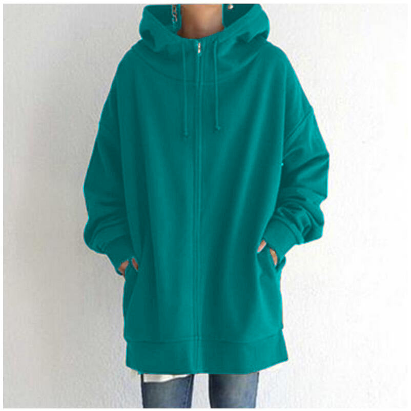 Oversized Women’s Hooded Long Sweatshirt Coat
