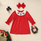 Toddler Girls Christmas Dress with Wreath