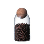Glass Storage Jar with Cork Lid –Tea, Coffee
