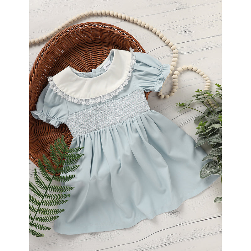 Toddler Girls Smocked Puff Sleeve Dress