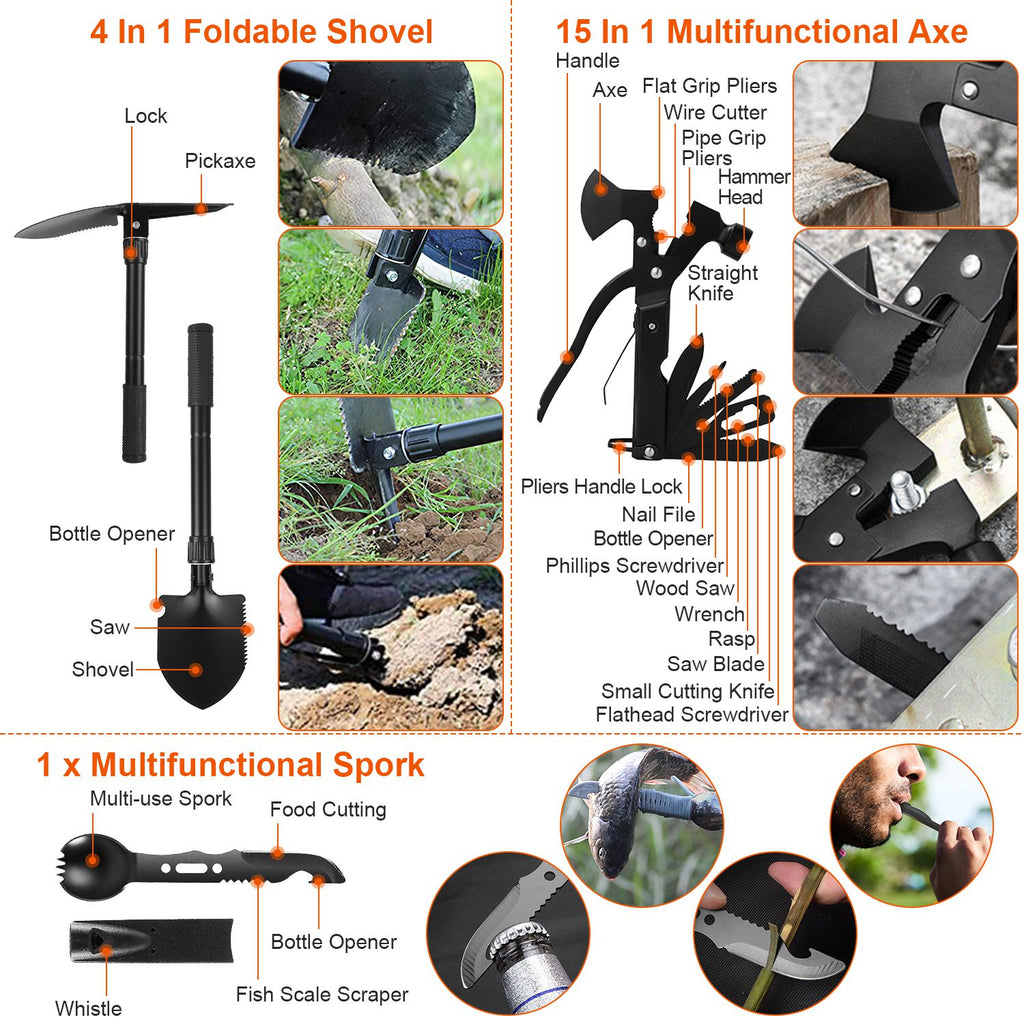 121Pcs Per Set Survival Kits Professional Emergency Survival Gear Tactical First Aid Kit Supplies For Outdoor Adventure Camping Hiking Hunting