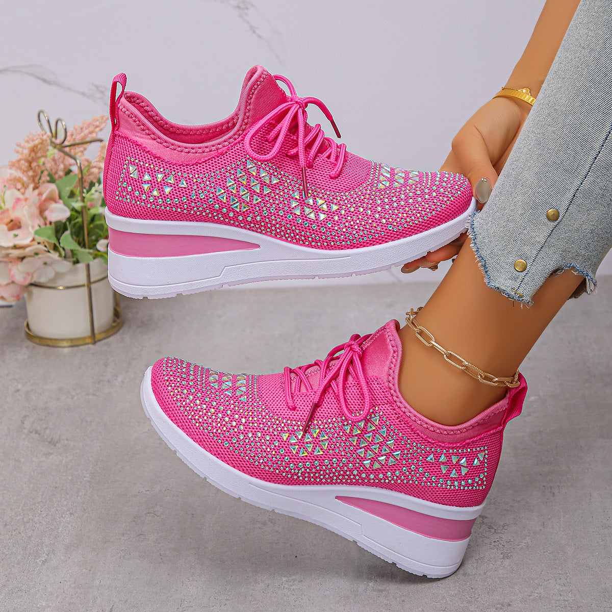 Rhinestone Sneakers for Women