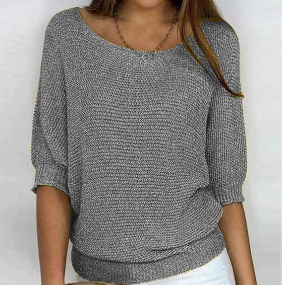 Women’s Three-Quarter Sleeve Knitted Pullover