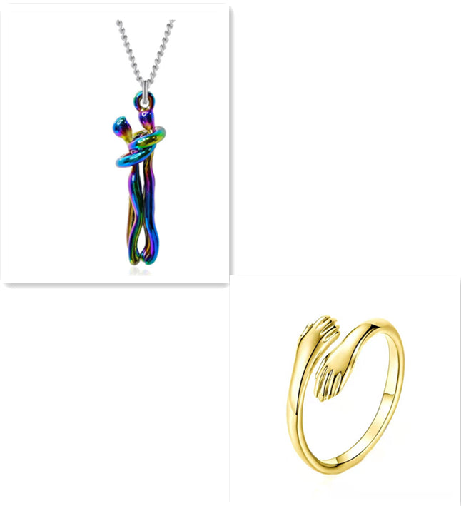 Love Hug Necklace Couple Jewelry Valentines Day