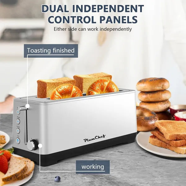 4-Slice Stainless Steel Toaster – Extra Wide