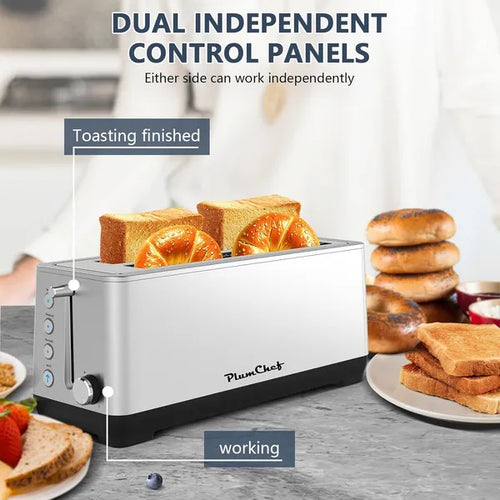 4-Slice Stainless Steel Toaster – Extra Wide