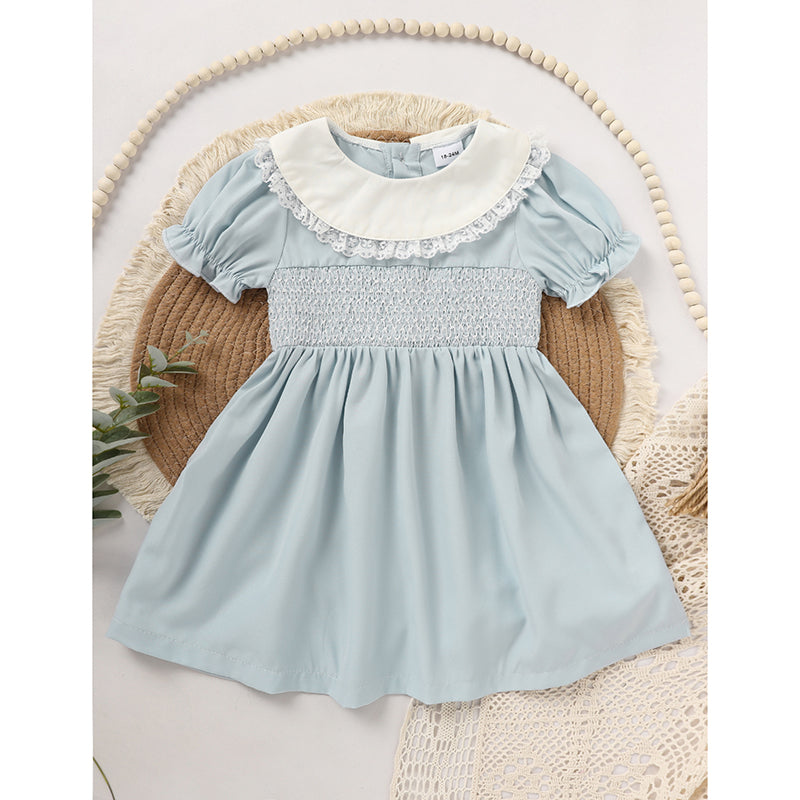 Toddler Girls Smocked Puff Sleeve Dress