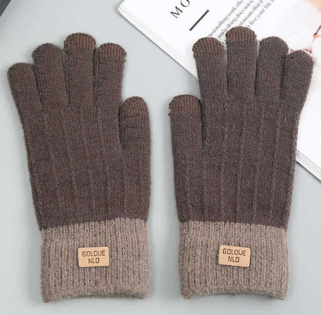 Winter Mittens with Striped Embroidery