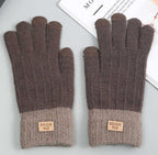 Winter Mittens with Striped Embroidery