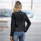 Women’s Zip-Up Leather Jacket