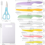 30pcs Colorful Knife Set & Kitchen Cutting Board