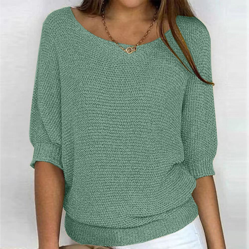 Women’s Three-Quarter Sleeve Knitted Pullover
