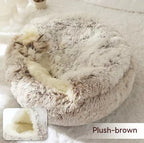 2-in-1 Plush Pet Bed for Dogs & Cats