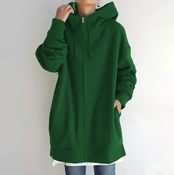 Oversized Women’s Hooded Long Sweatshirt Coat