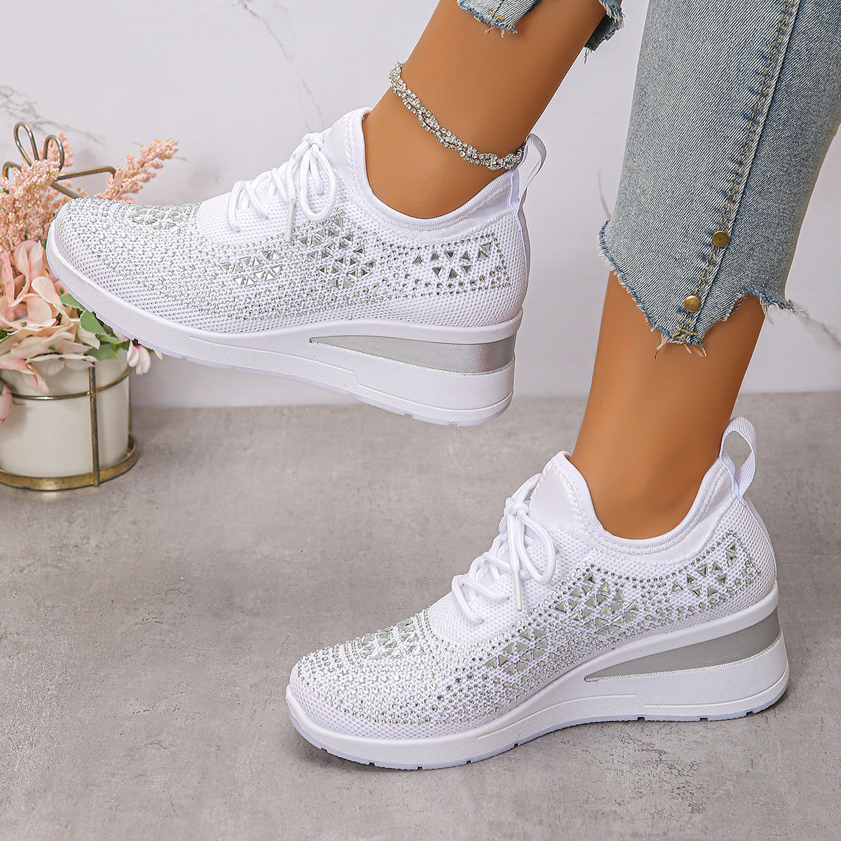 Rhinestone Sneakers for Women