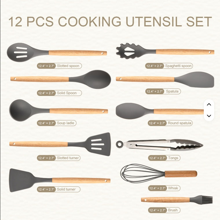 Non-Stick Silicone Kitchen Utensil Set