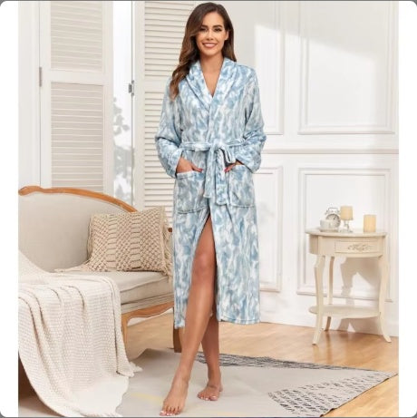 Plush Oversize Winter Flannel Bathrobe for Women