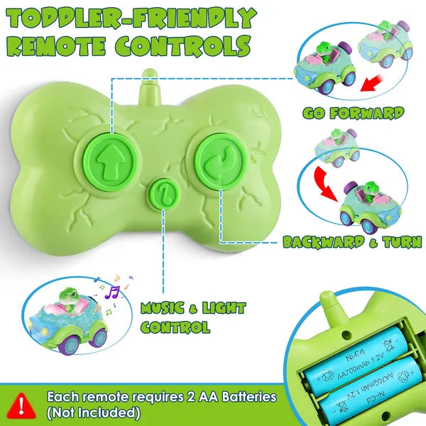 2-Pack Dinosaur Remote Control Cars for Toddlers