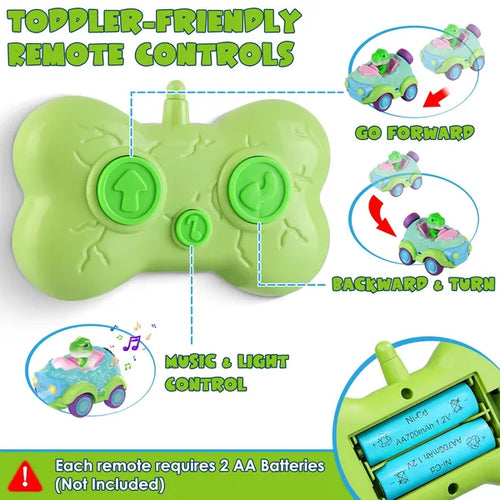 2-Pack Dinosaur Remote Control Cars for Toddlers