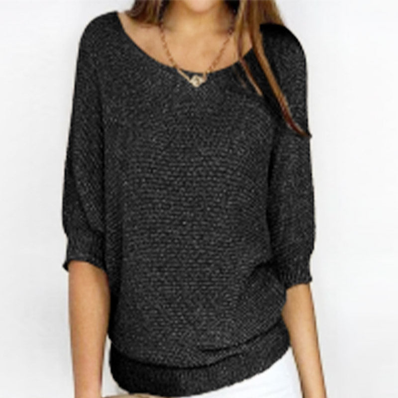 Women’s Three-Quarter Sleeve Knitted Pullover